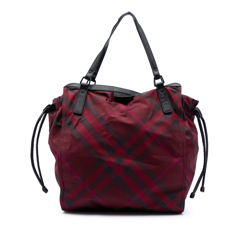 Pre-Loved Burberry Supernova Check Nylon Buckleigh Tote